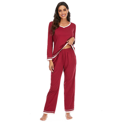 Women's Pajamas Long-sleeved Trousers Home Wear Two-piece Set
