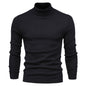 Winter Turtleneck Sweater Fashion Slim Fit Solid Color Pullover Knitted Top Men's Clothing