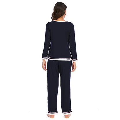 Women's Pajamas Long-sleeved Trousers Home Wear Two-piece Set