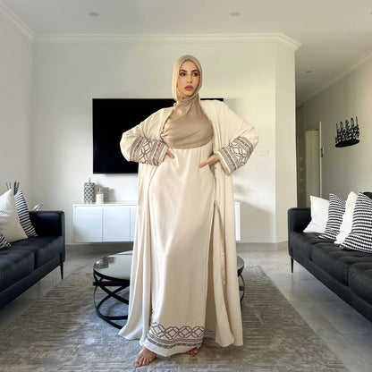 Fringe Cardigan Robe Muslim Dress