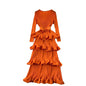 Cake Heavy Industry Pleated Slim Long Dress
