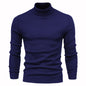 Winter Turtleneck Sweater Fashion Slim Fit Solid Color Pullover Knitted Top Men's Clothing