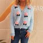 Stitching Three-dimensional Flower Fashion Short Knitted Sweater