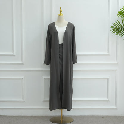 Fashion Solid Color Cardigan And Skirt Two-piece Set