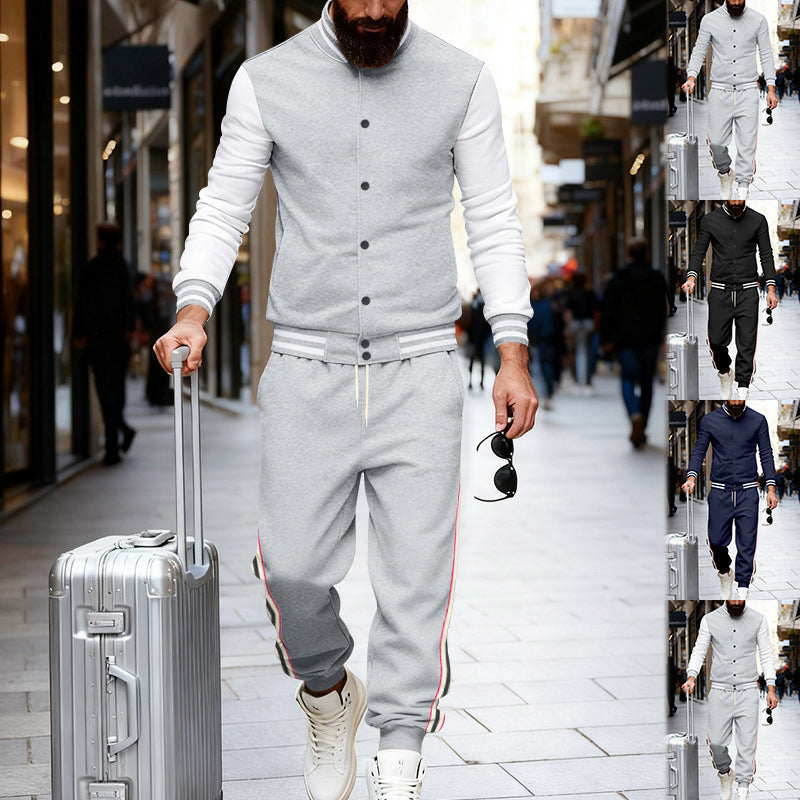 Striped Tapered Pants Two-piece Set American Casual Sportswear