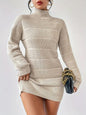 European And American Autumn And Winter Half-high Collar Knitwear Dress