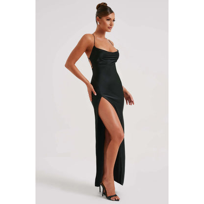 Women's Slit Satin Slip Dress