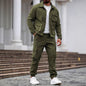 Cross-border Heavy Men's Vintage Overalls Jacket Multi-pocket Trousers Trendy Tough Guy Suit