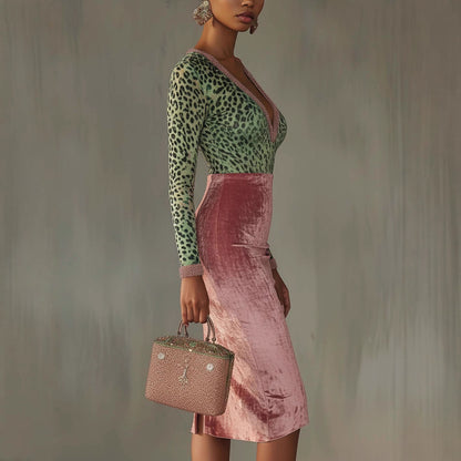 Shiny, Stretchy Velvet Bodycon High-waist Mermaid Skirt