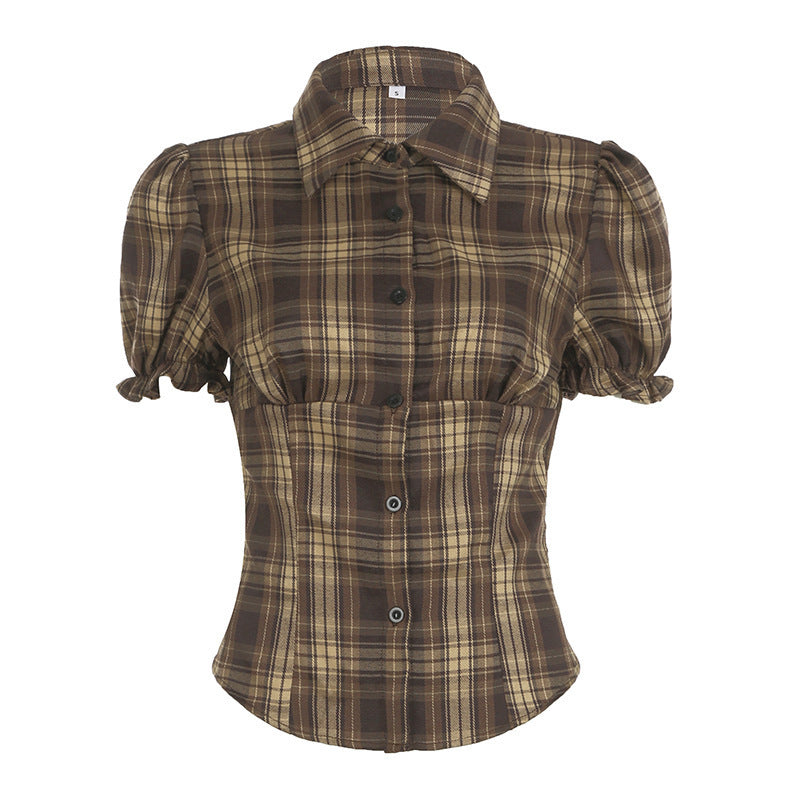 College Style Plaid Pleated Slim-fit All-match Tutu