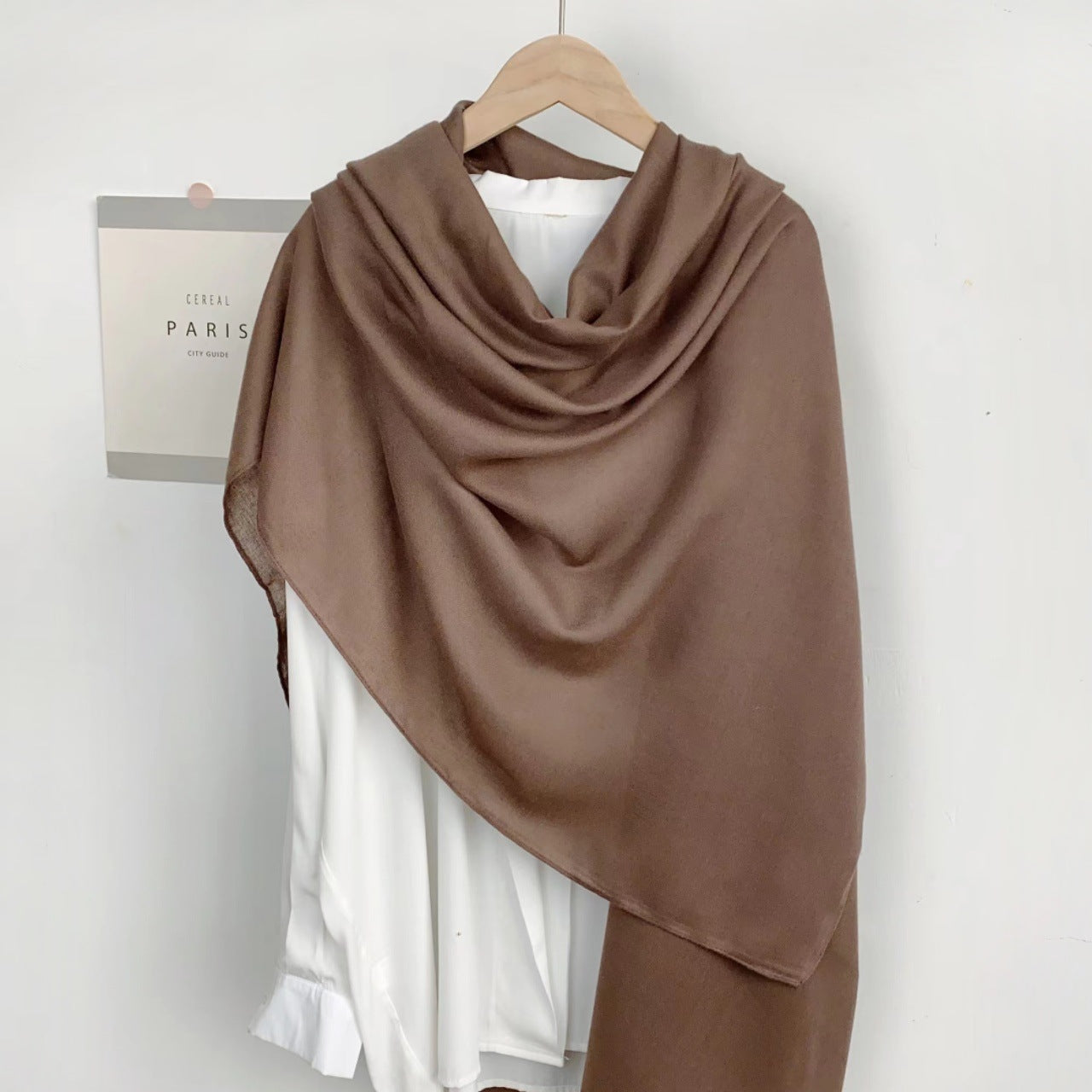 Monochrome Long Scarf Warm Shawl Solid Color Casual Scarf