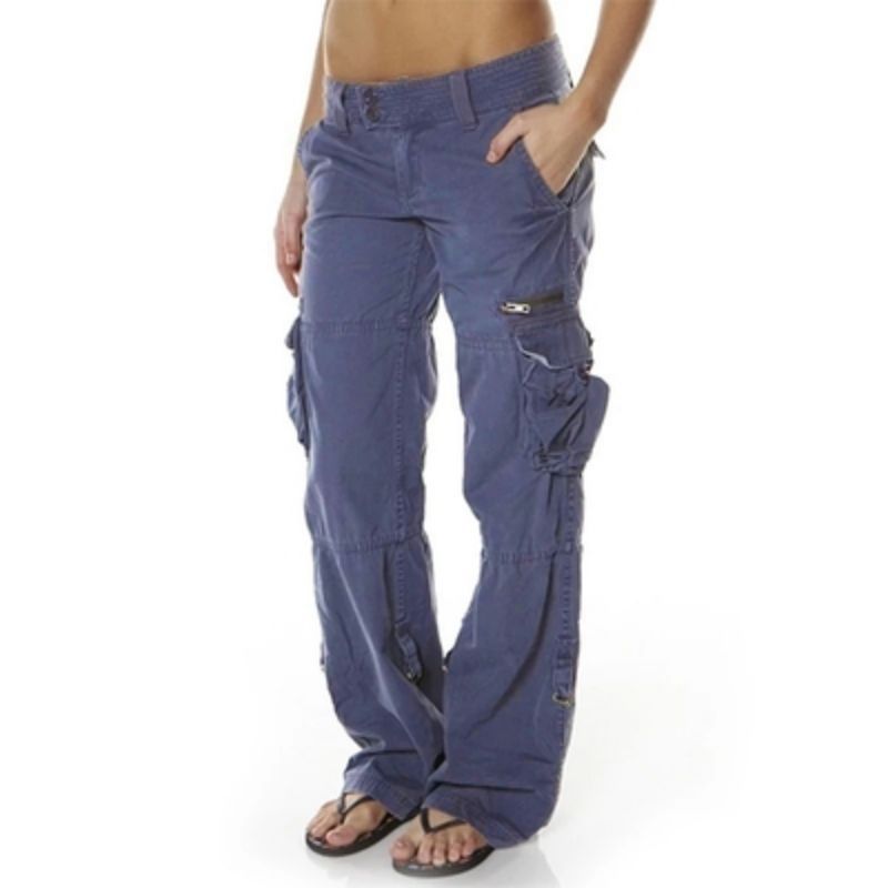 Women's Multi Pocket Casual Loose Straight Cargo Pants