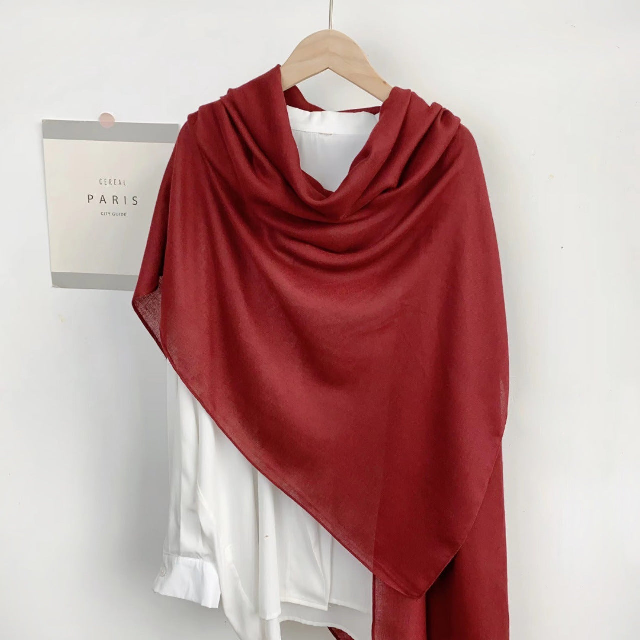 Monochrome Long Scarf Warm Shawl Solid Color Casual Scarf