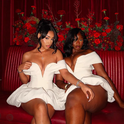 Women's Fashion Deep V Off-Shoulder Short Dress