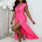 Womens Fashion Casual Everyday Sexy And Elegant Lace-up Pleated Dress