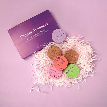Shower Steamers Aromatherapy - Variety Pack of 6 Shower Bombs with Essential Oils. Self Care Christmas Gifts for Women and Stocking Stuffers for Adults and Teens. Purple Set