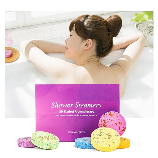 Shower Steamers Aromatherapy - Variety Pack of 6 Shower Bombs with Essential Oils. Self Care Christmas Gifts for Women and Stocking Stuffers for Adults and Teens. Purple Set