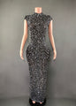 Women's Long Rhinestone Slim Fit Slimming Dress