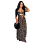 Women's Leopard Print Tube Top Backless Dress