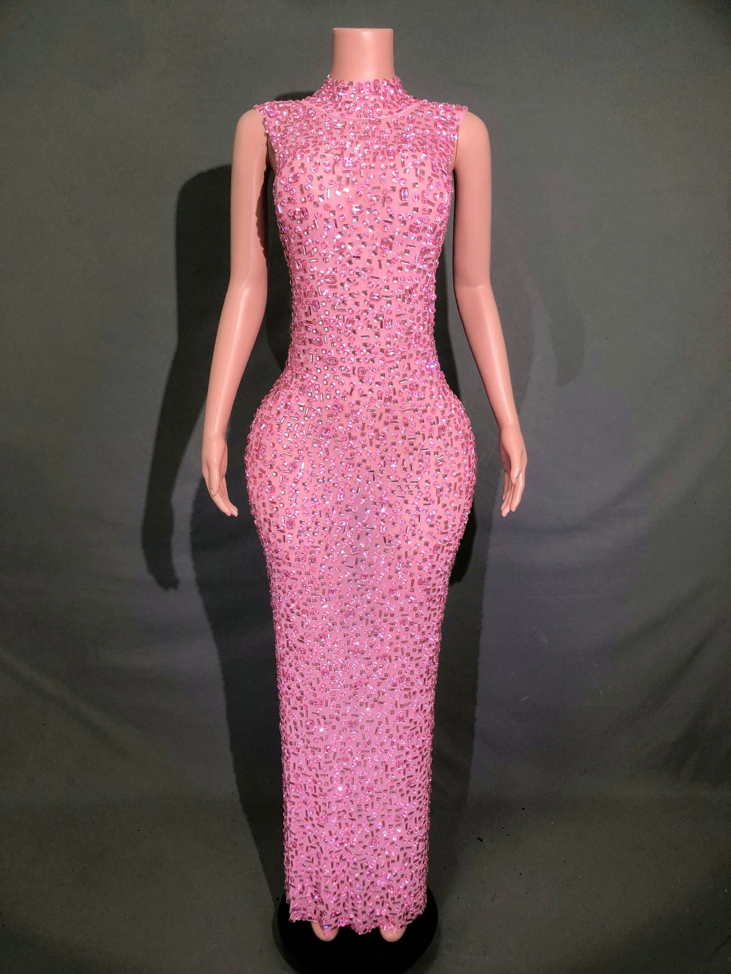 Women's Long Rhinestone Slim Fit Slimming Dress