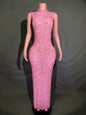 Women's Long Rhinestone Slim Fit Slimming Dress