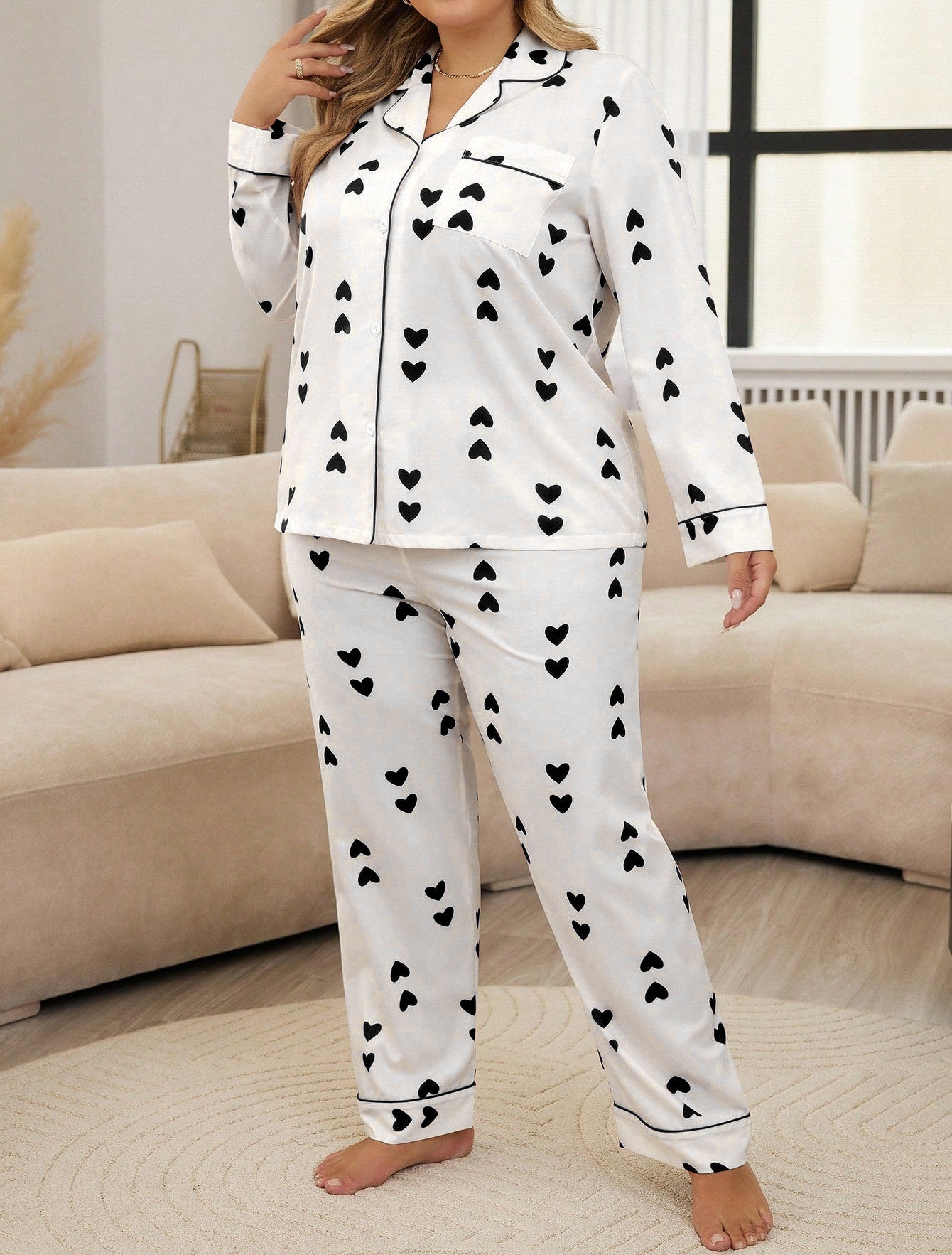 Small Love Home Wear Large Size Plus-sized Two Pieces