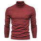 Winter Turtleneck Sweater Fashion Slim Fit Solid Color Pullover Knitted Top Men's Clothing