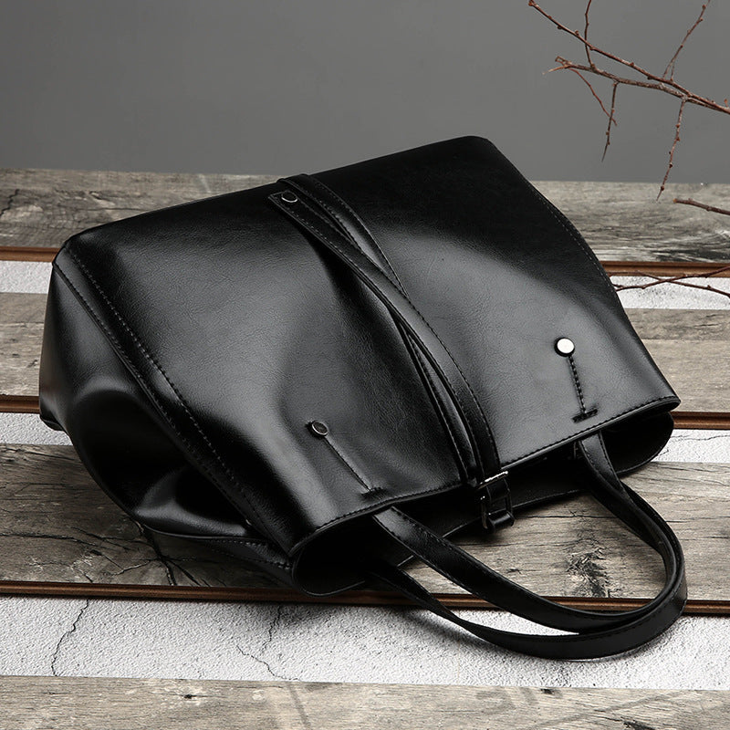 Luxury Retro Women's Hand-carrying Solid Color Simple