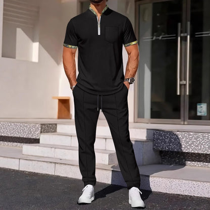 Men's Color Matching Casual Sports Suit
