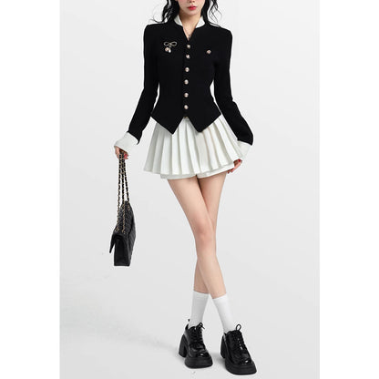 Knitwear Coat Short Dress Two-piece Set
