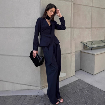 Fashion Commuter Halter Suit Women 2025 Winter New