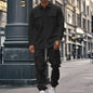 Hunting-style Lapel Jacket Loose And Warm Two-piece Set For Men