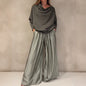 Women's Casual Satin Wide-leg Pants Suit