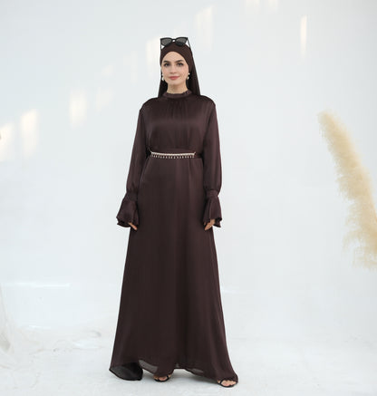 European And American Dubai Elegant Satin Dress
