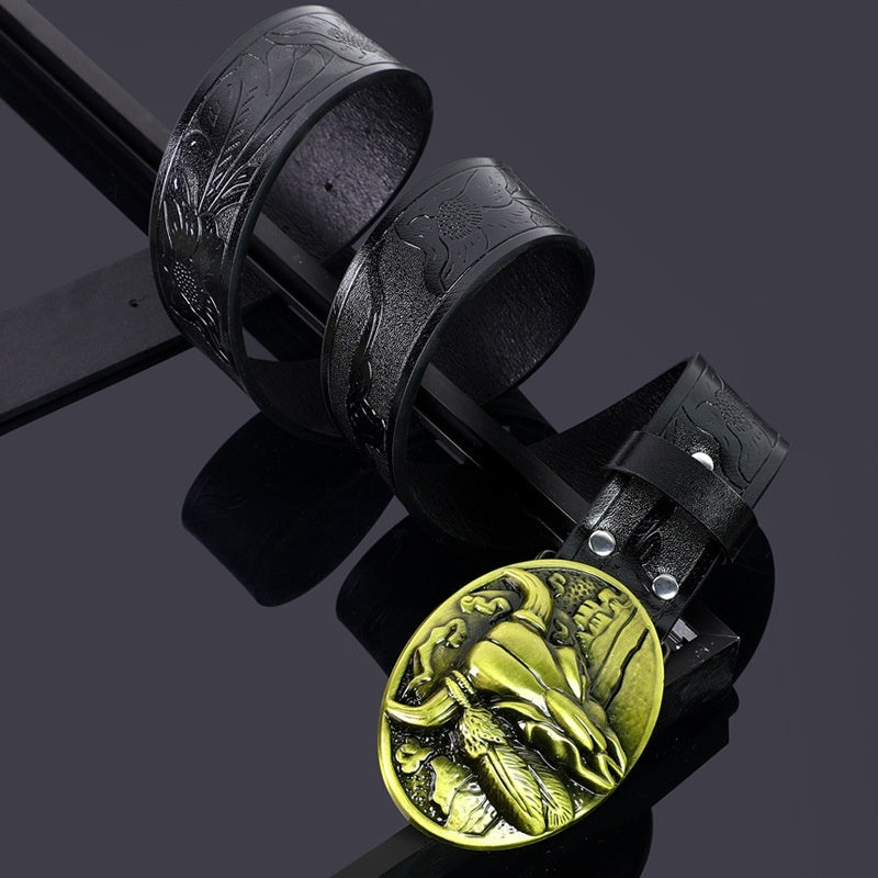 Belt Cow Head Buckle Men