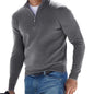 Men's Fashion Casual Long Sleeve V-neck Cashmere Zipper Top