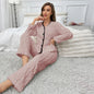 Simple Casual Solid Color Flannel Home Wear Pajamas Suit