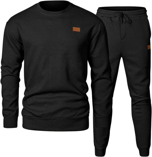 Men's Sports Casual Versatile Round Neck Sweater Set