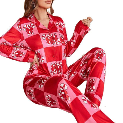 Female Christmas New Year Cartoon Two Piece Set