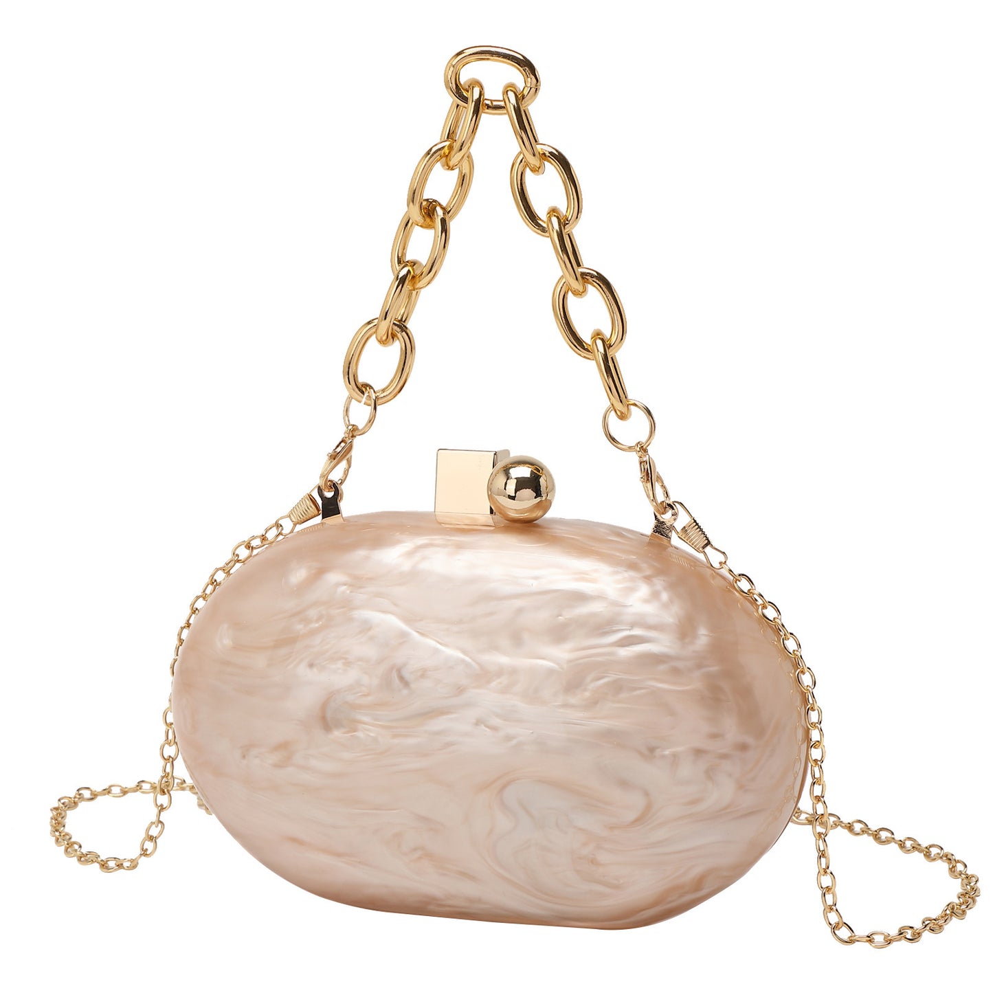 Oval Acrylic Chain Crossbody Shoulder Hand Bag