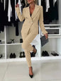 New All-matching Casual Suit Lapel Button-down Jacket And Slim-fit Trousers For Women's Office Business Set Clothing