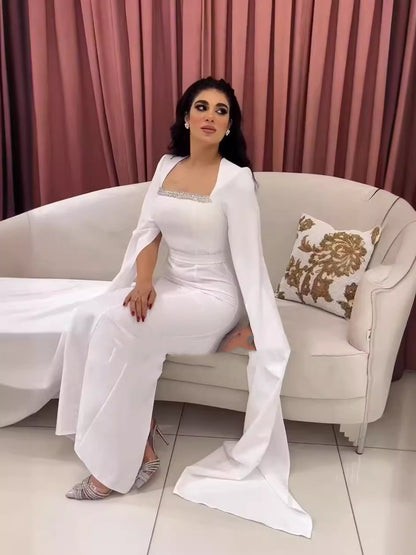 Female Muslim Fashion Embroidery Drawstring Dress