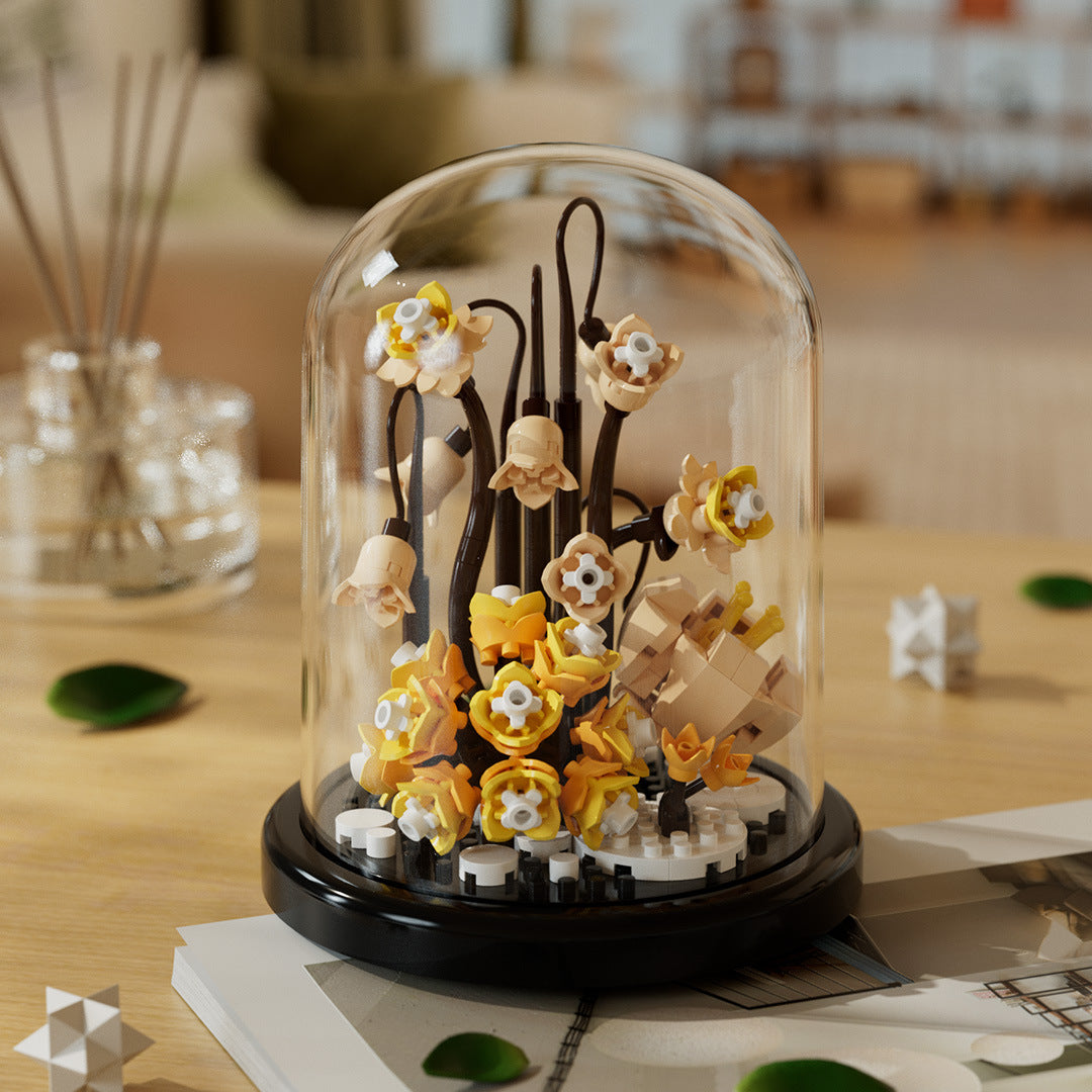 Dust Cover Building Blocks Flowers Children's Assembly Toys