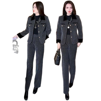 Short Coat Wide Leg Pants Two-piece Set