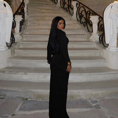 Elegant High-neck Evening Gown For Women