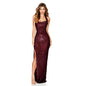 Sweet And Spicy Style Split Sequin Halter Dress
