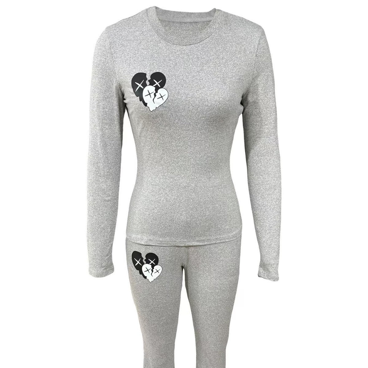 Women's Fashion Personality Heart Printing Suit
