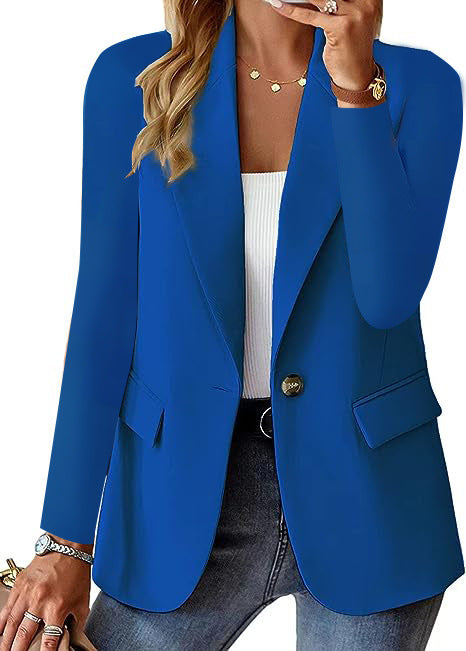 Ins Lapel Button Jacket Fashion Commuter Casual Suit Jacket Women's Long-sleeved Tops Outwear Clothing
