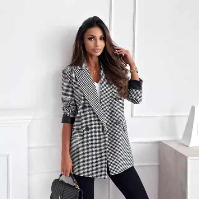 Long Sleeve Elegant Slim-fit Solid Color Small Suit Jacket