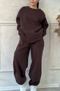 Women's Autumn And Winter Casual Loose Round Neck Long-sleeved Sweater Trousers Suit